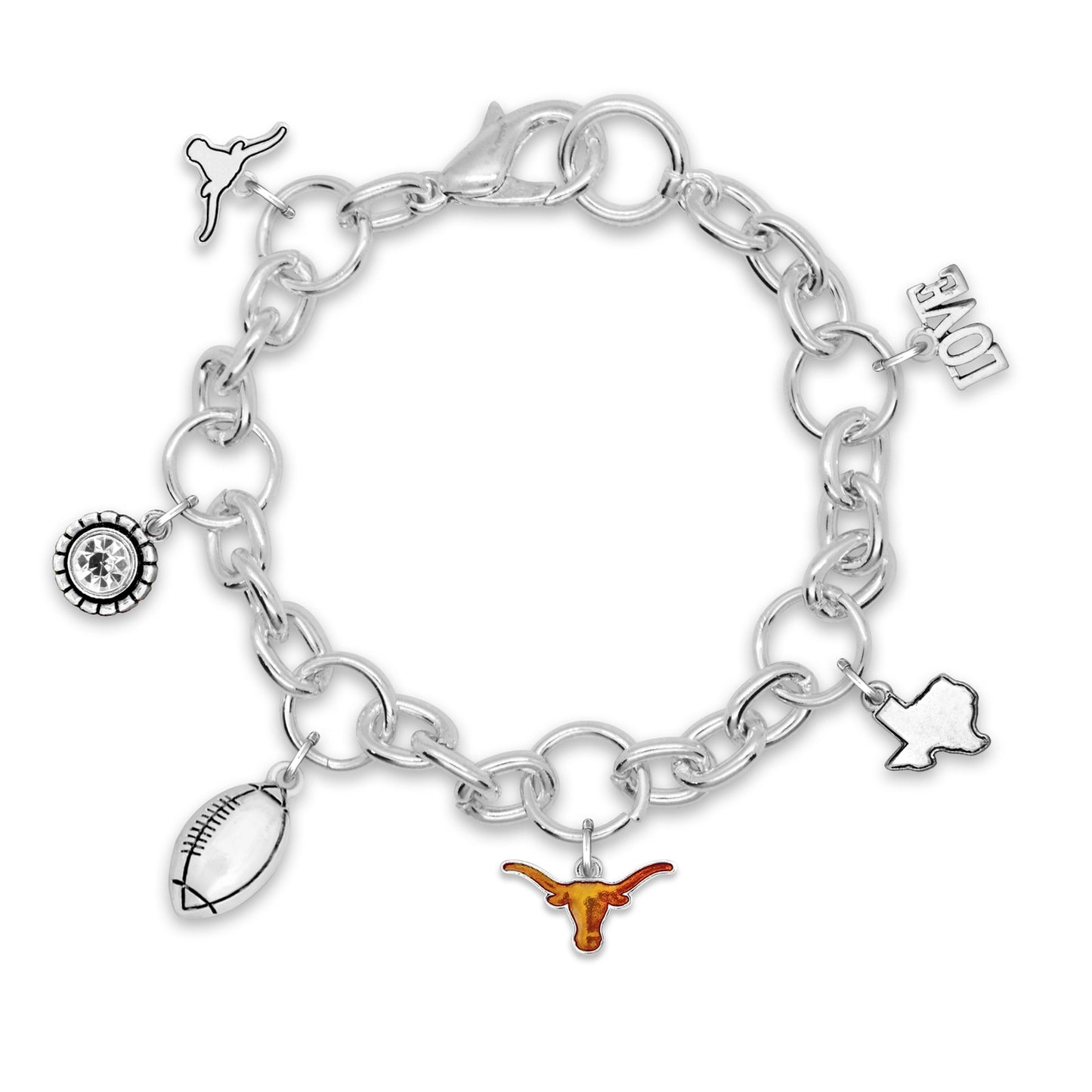Texas Silver charm bracelet