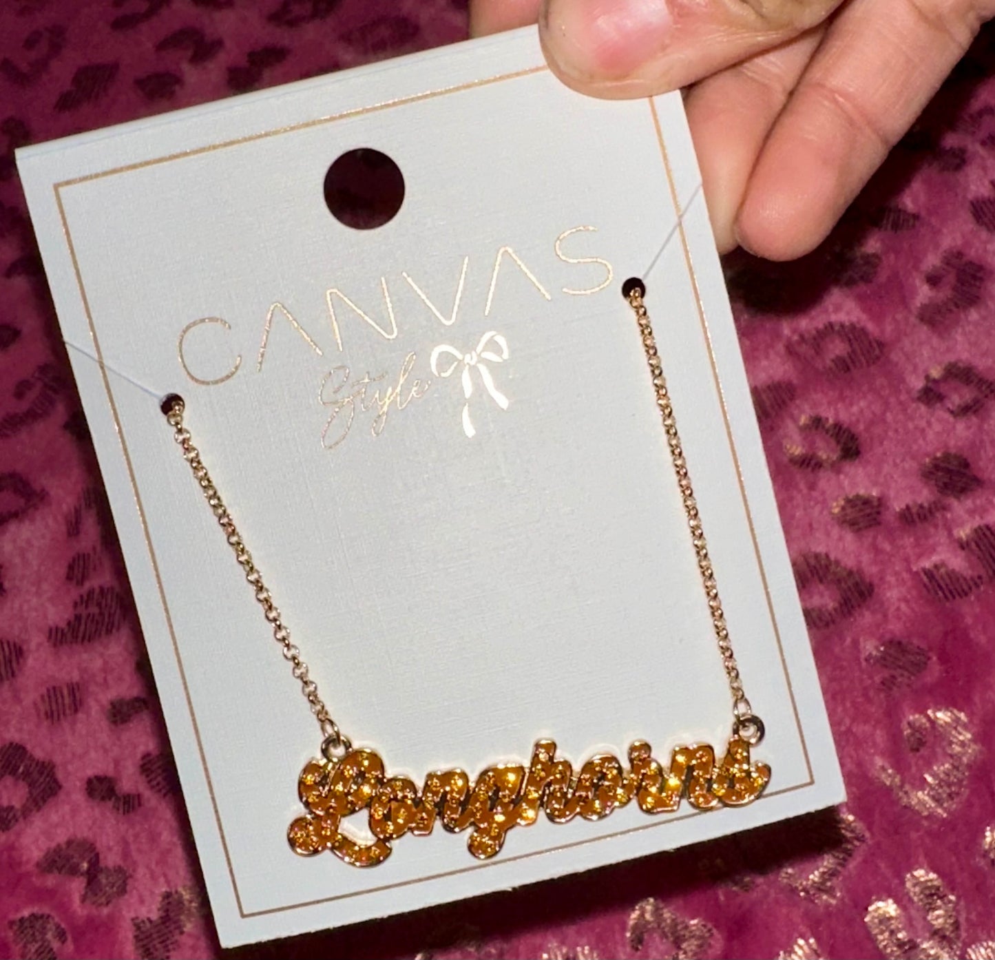 Longhorn Pave crystal necklace