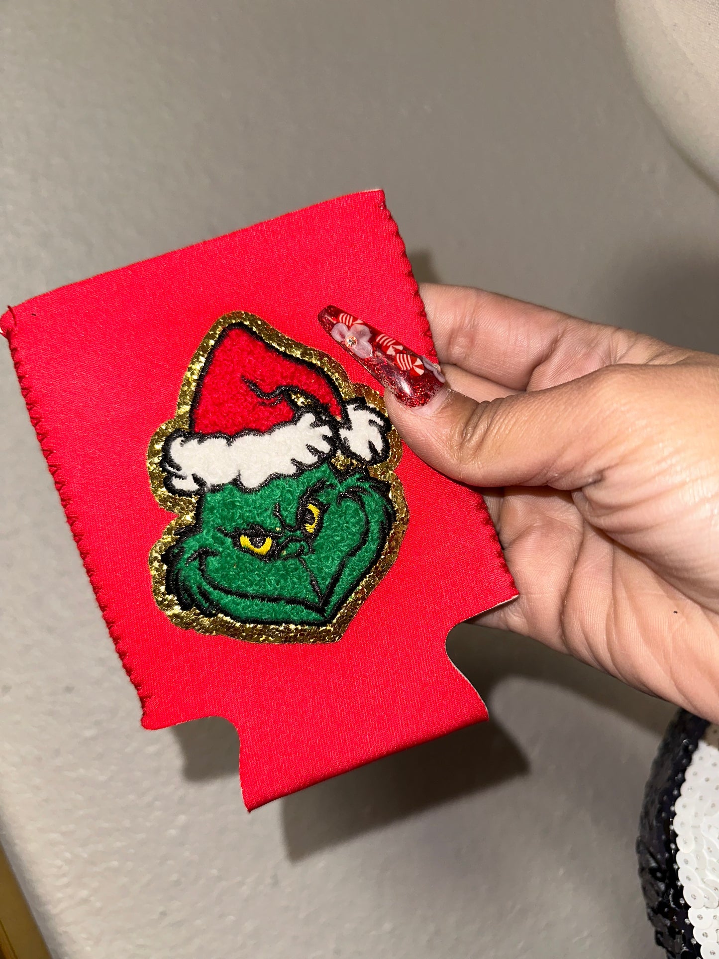 Grinch koozie