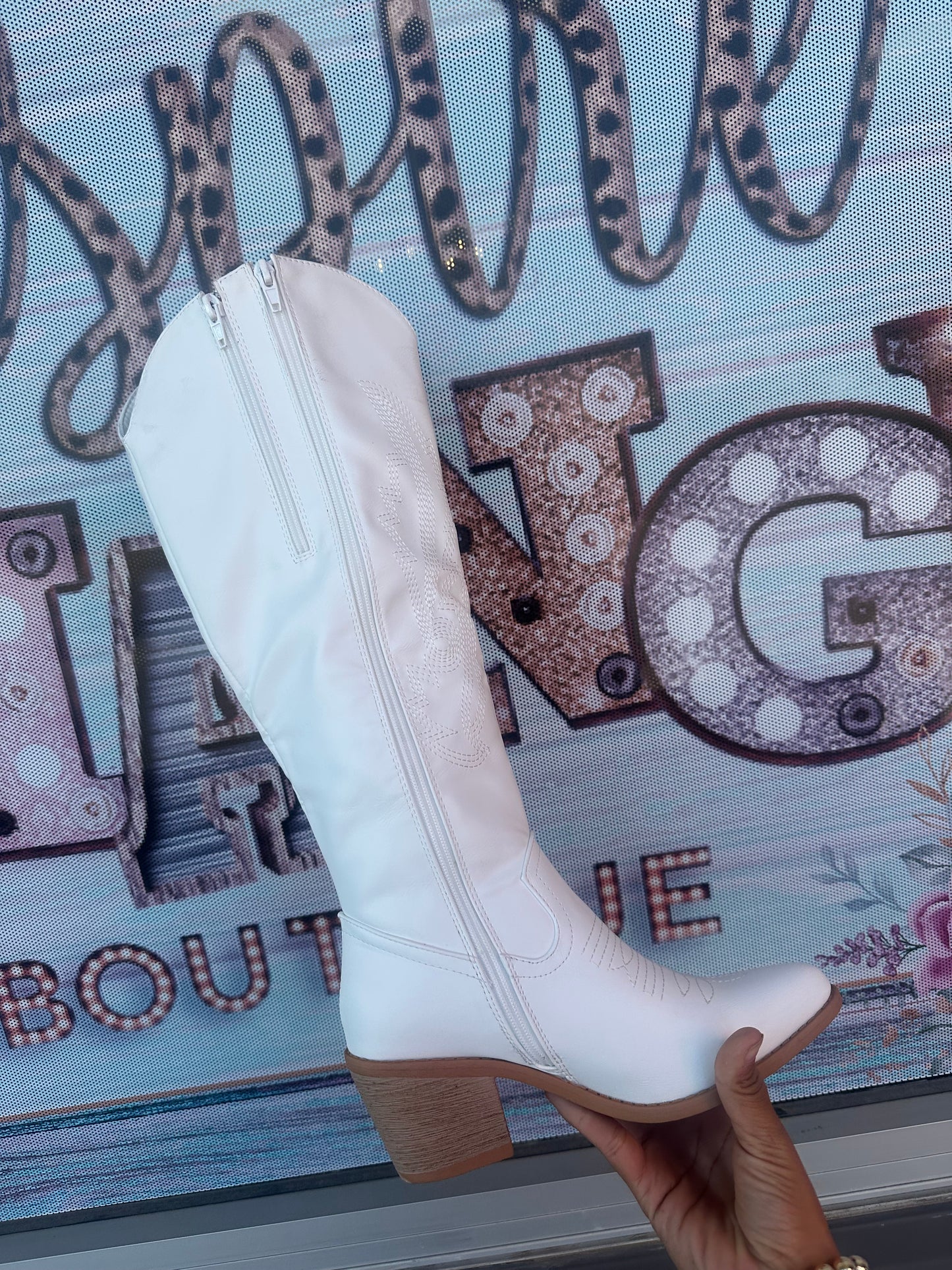 White boots are made for walking