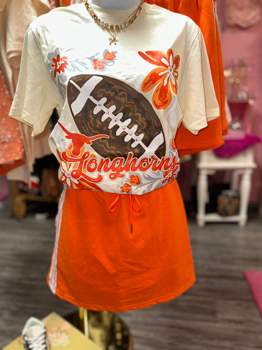 Longhorn floral tee