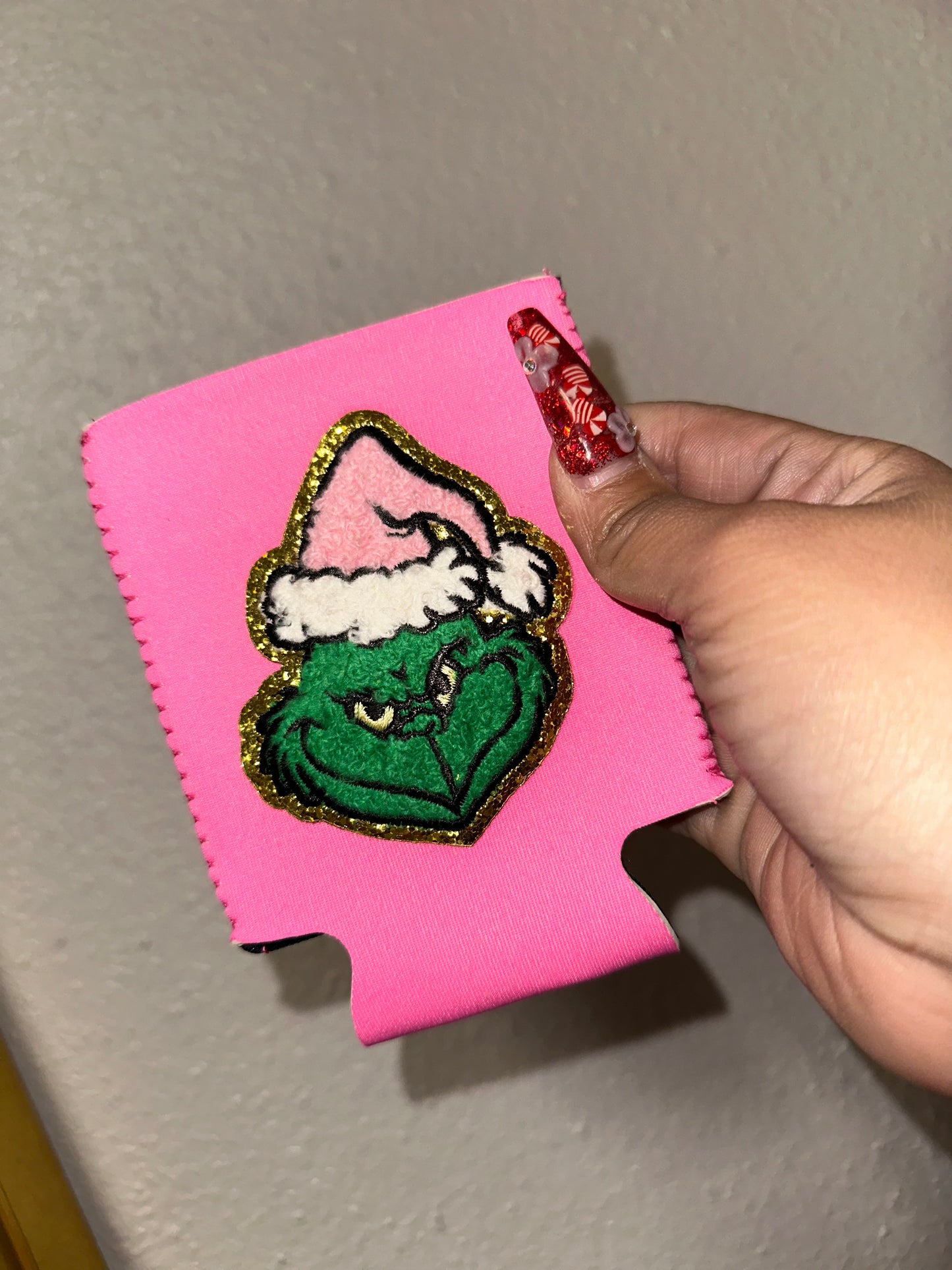 Grinch koozie