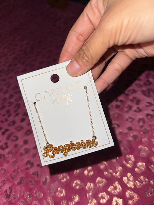 Longhorn Pave crystal necklace