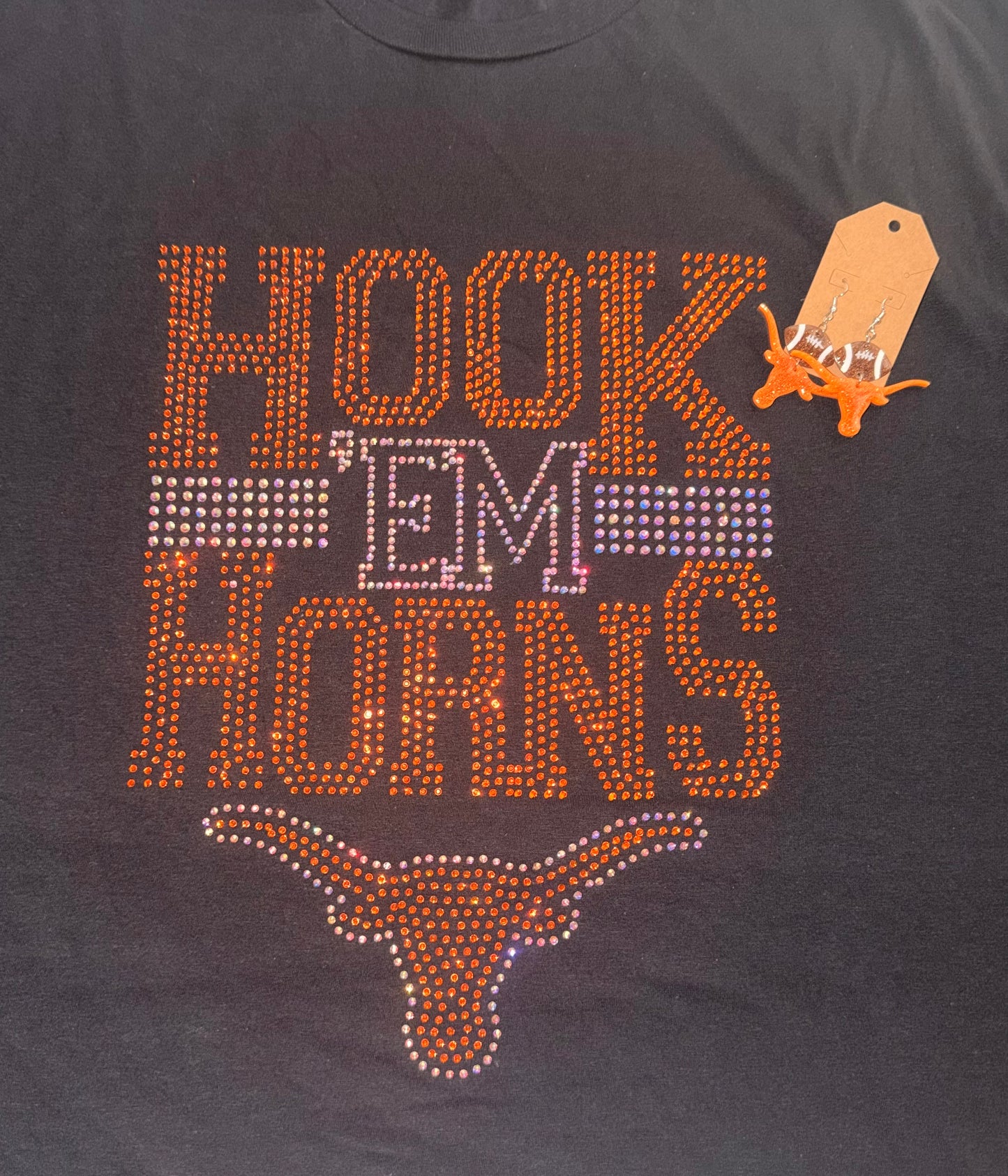 Hook em horns rhinestone