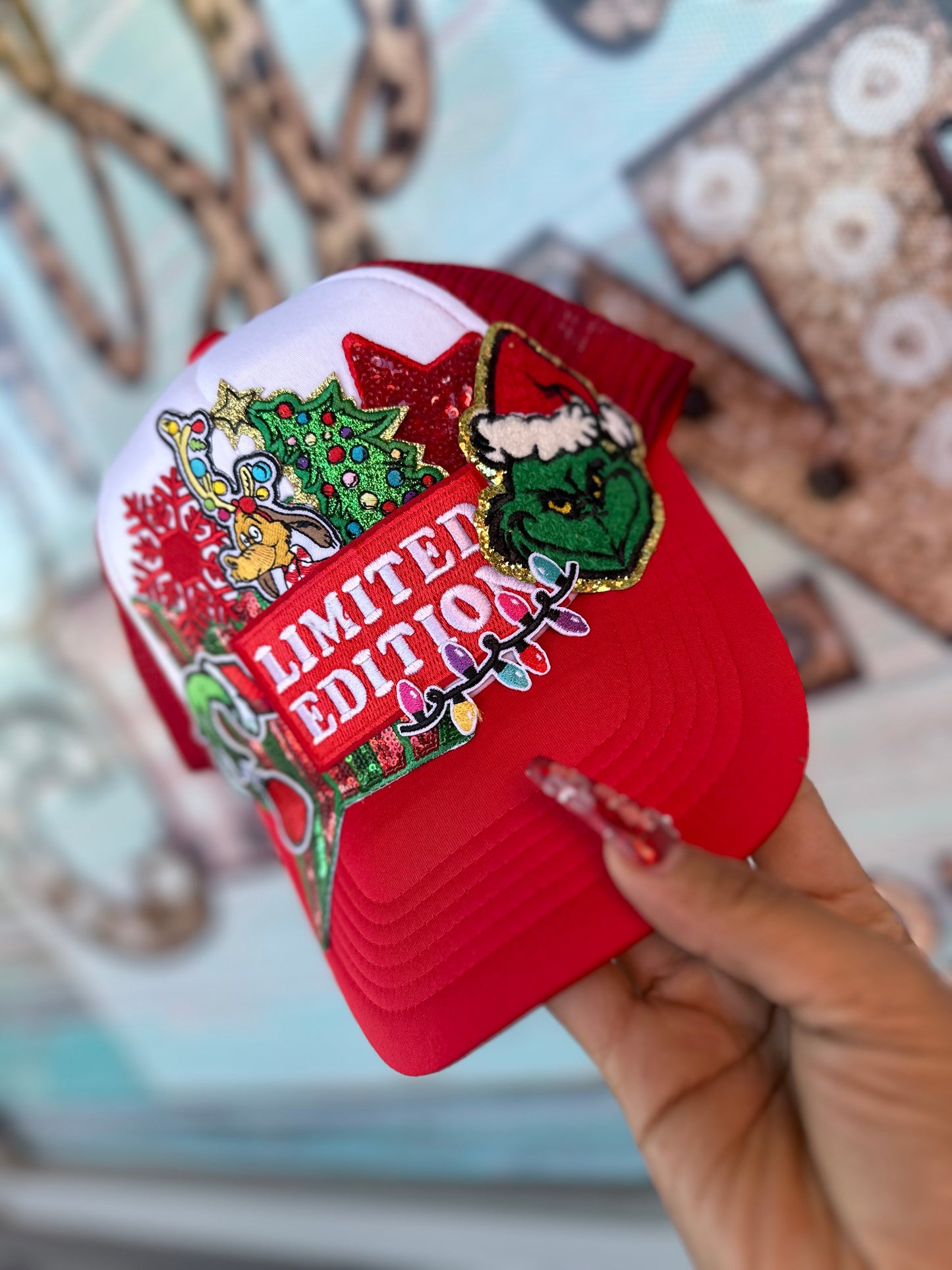 Custom Grinch hat