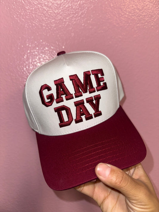 Game day burgundy hat