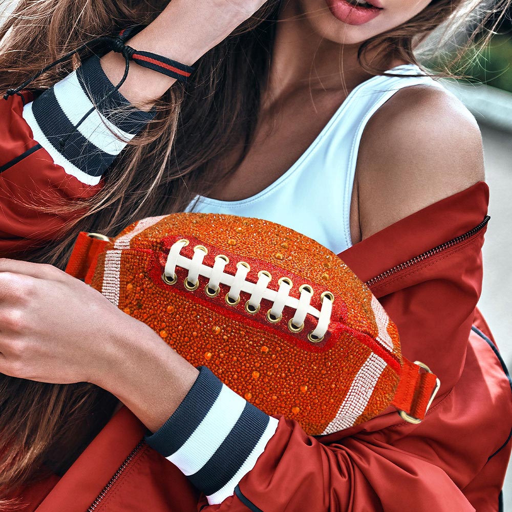 Orange football purse