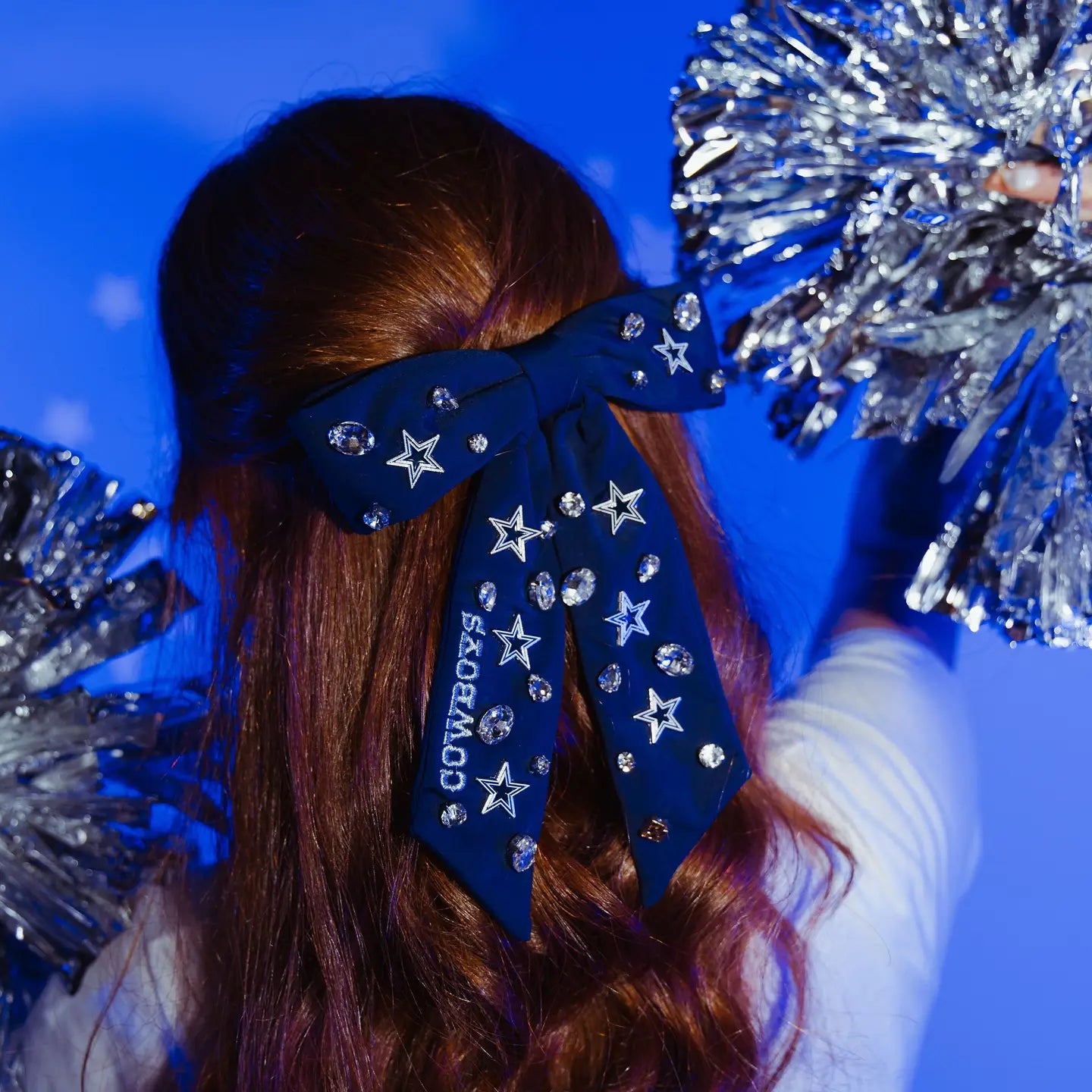 Cowboys Navy Bow Barrette